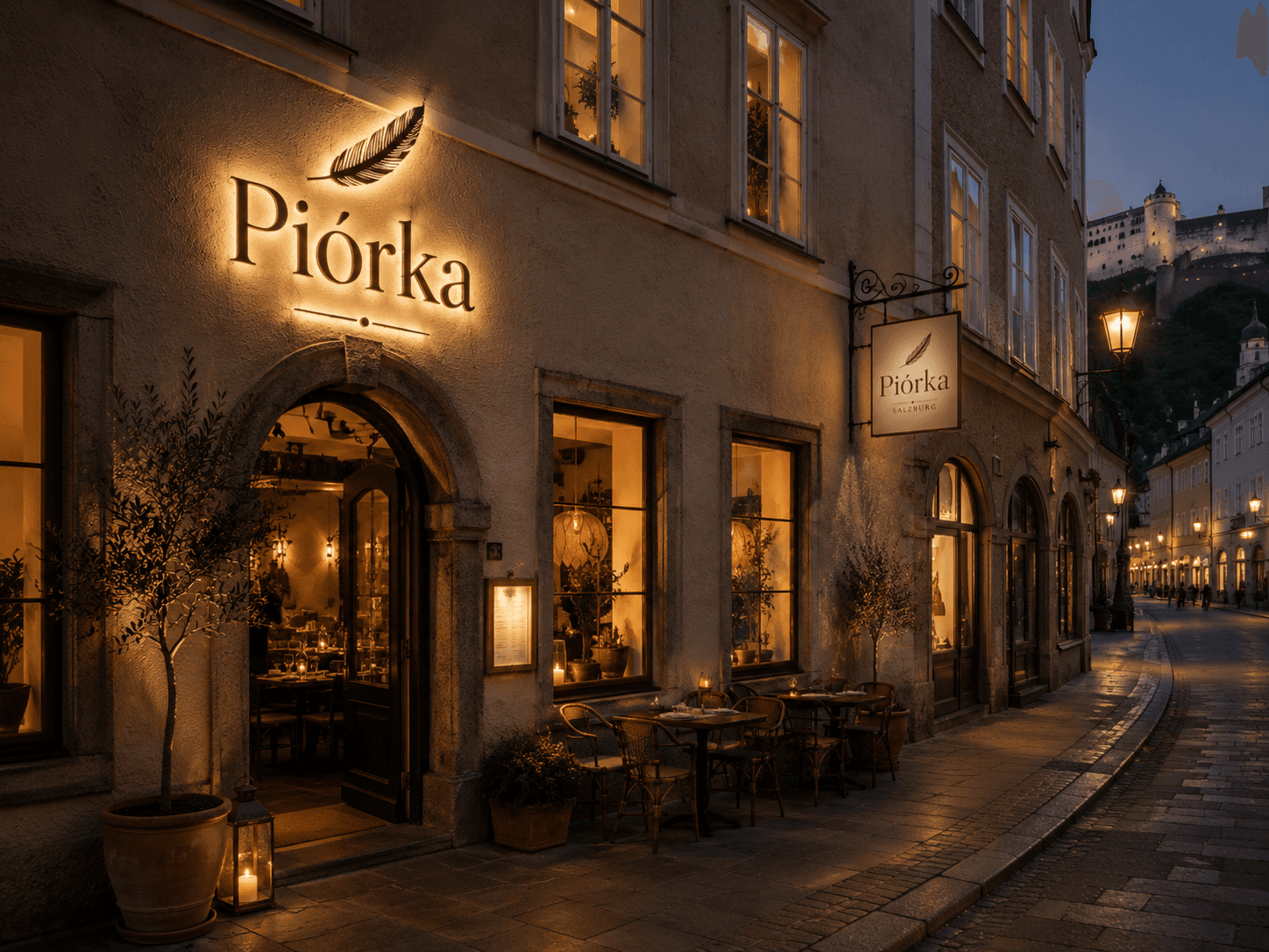 Konzeptvisualisierung eines Piórka Pop-up-Abends in Salzburg